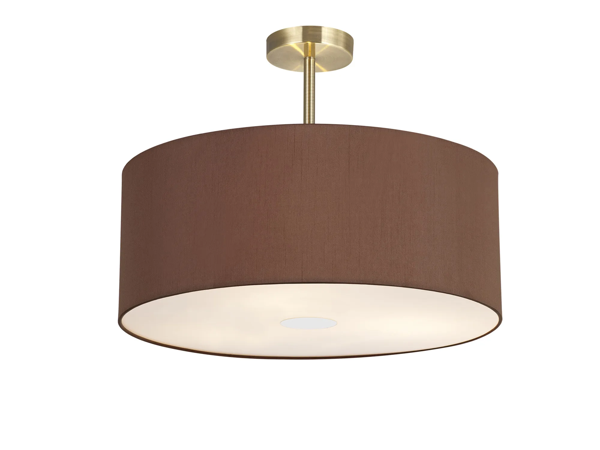 Baymont 50cm Semi Flush 3 Light Antique Brass, Raw Cocoa/Grecian Bronze, Frosted Diffuser